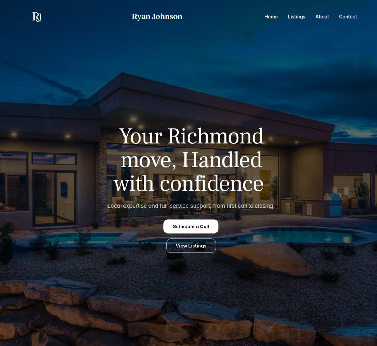 Ryan Johnson real estate website built by The Perfect Pivot